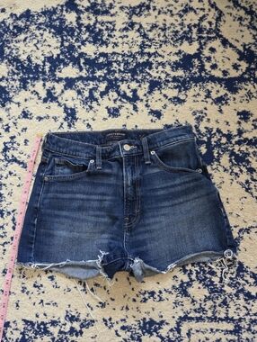 Lucky Brand Women's Dark Blue Frayed Hem Denim Shorts